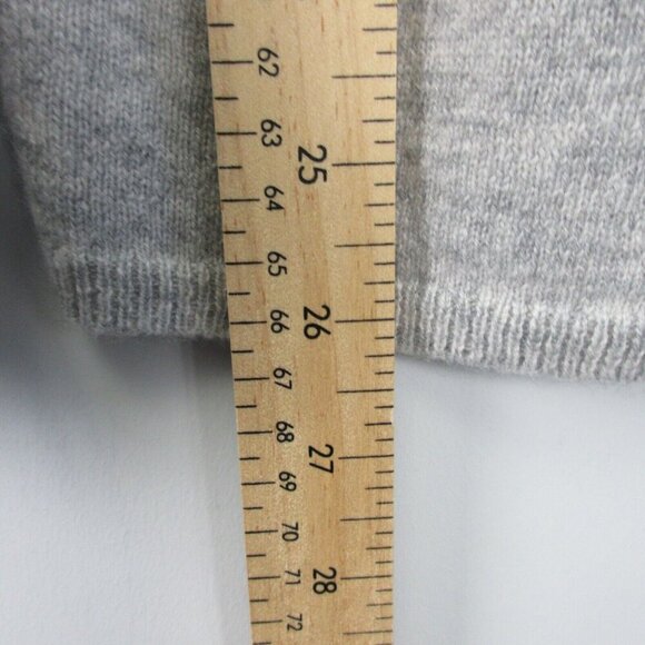 Neiman Marcus Women's 100% Cashmere Sweater L Grey Preppy Trim Beaded 366 - Picture 7 of 8